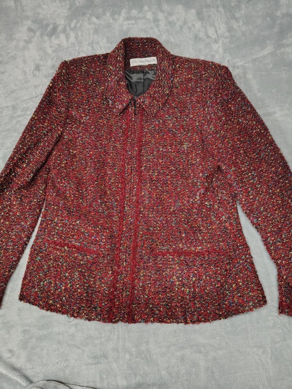 Vintage Sag Harbor Women's Tweed Style Jacket BOHO whimsical